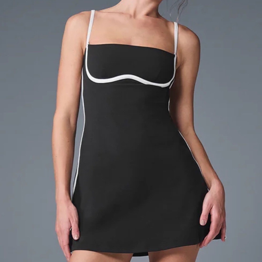 Alo Yoga Airbrush Streamlined Dress Black/White XS